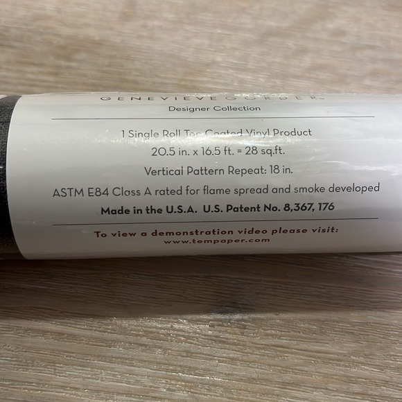 Tempaper Peel and Stick Wallpaper Feather Flock Storm Gray Genevieve Gorder NEW - Picture 10 of 12